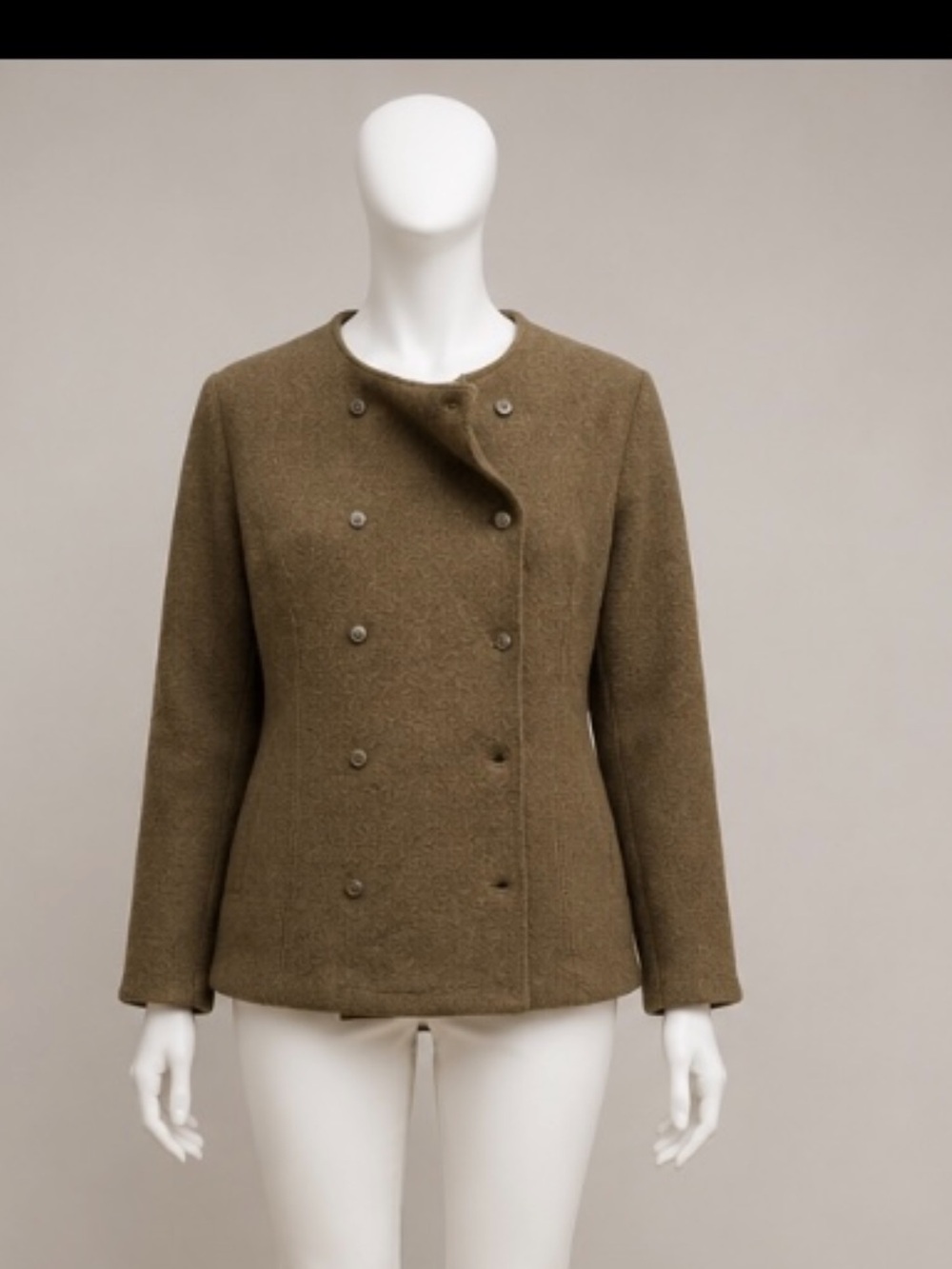 Jones New York Brown Pea Coat with Double Breasted Closure